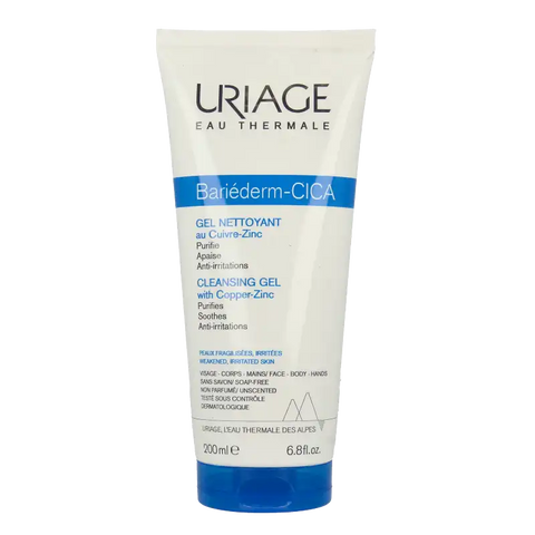Uriage Bariederm cleansing cica gel irritated skin 200 milliliter