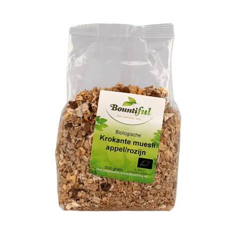 Bountiful Granola appel rozijn muesli bio 500 gram