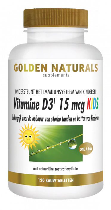 Golden Naturals Vitamine D3 15 mcg KIDS 120 tabletten