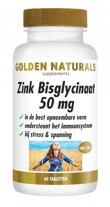 Golden Naturals Zink Bisglycinaat 50 mg 60 tabletten