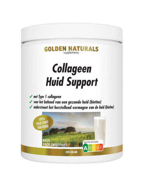 Golden Naturals Collageen Huid Support (rund) 300 gram poeder