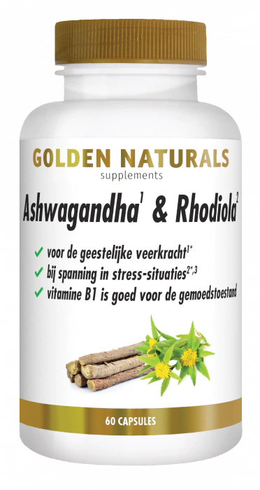 Golden Naturals Ashwagandha & Rhodiola 60 capsules