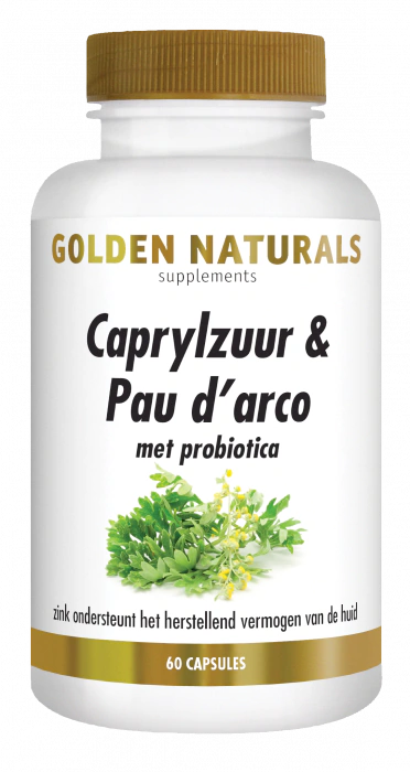 Golden Naturals Caprylzuur & Pau d'arco met probiotica 60 capsules