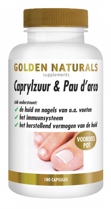 Golden Naturals Caprylzuur & Pau d'arco met probiotica 180 capsules