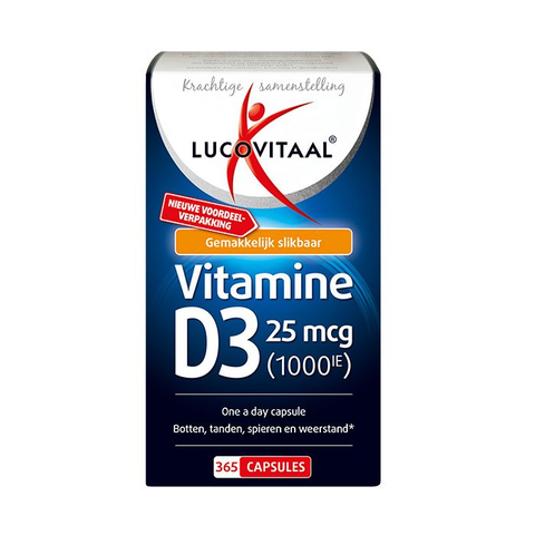 Lucovitaal Vitamine D3 25 mcg 365 capsules MAXI POT