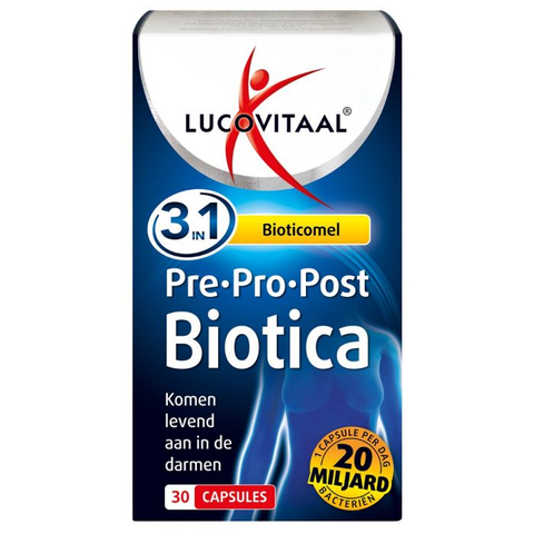 Lucovitaal Pre · Pro · Post Biotica 30 capsules