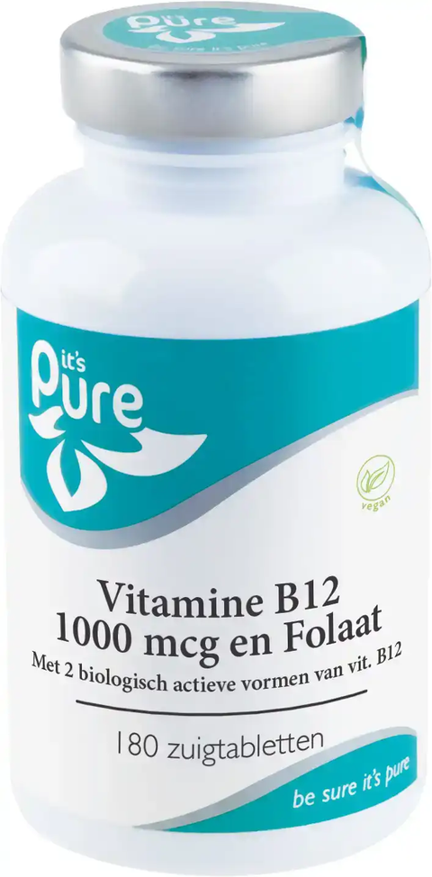 It's Pure vitamine B12 & Folaat 1000mcg 180 zuigtabletten